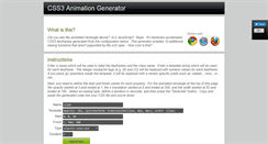 Desktop Screenshot of css3animationgenerator.com